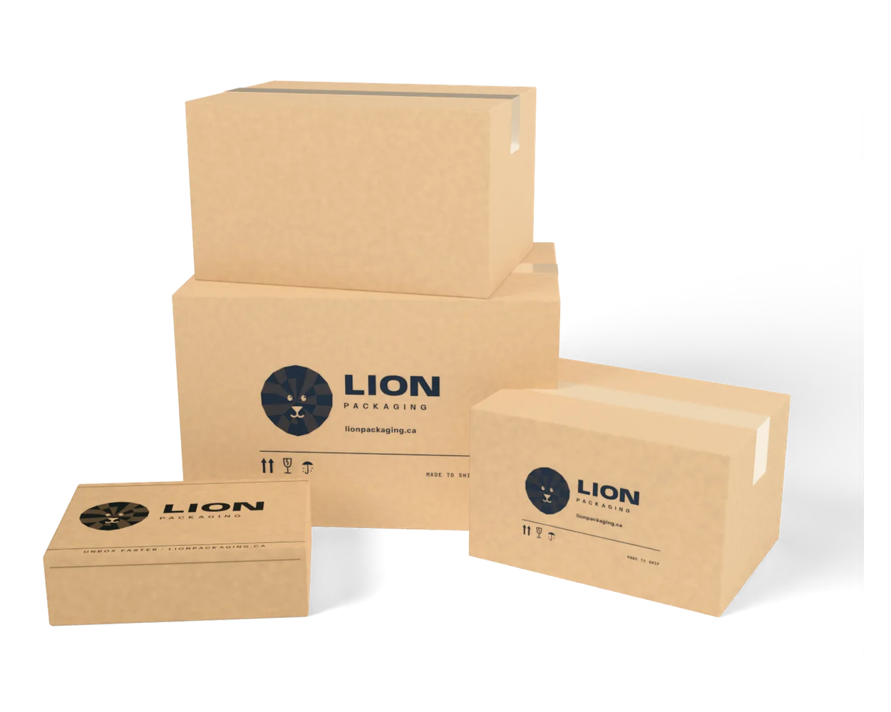 Corrugated boxes with labelled features